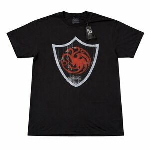 NWT 2015 Game of Thrones House Targaryen Shield Graphic T-Shirt Mens Large Black